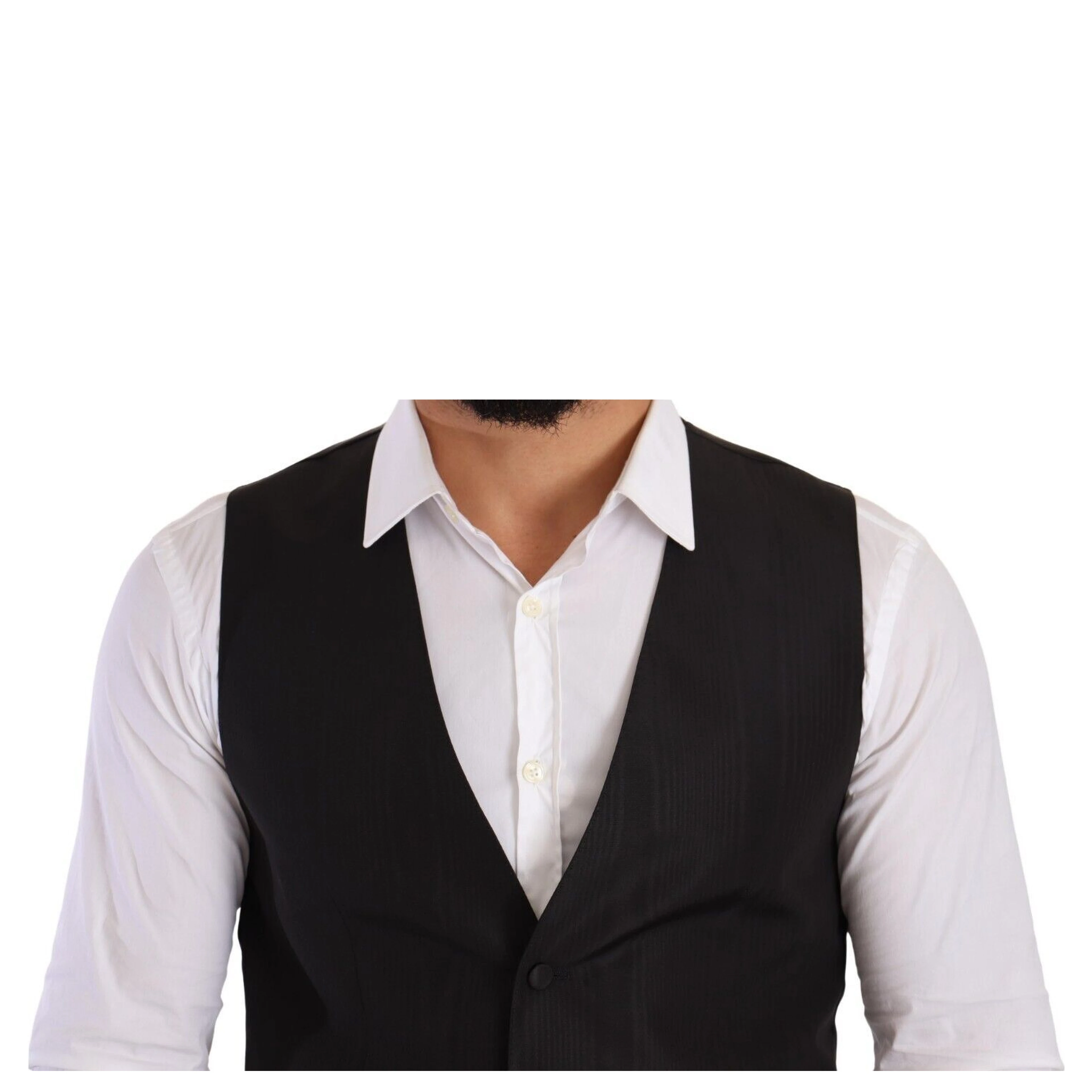 Gray Silk Slim Fit Waistcoat Formal Vest