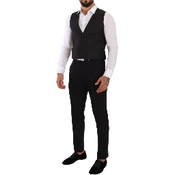 Gray Silk Slim Fit Waistcoat Formal Vest