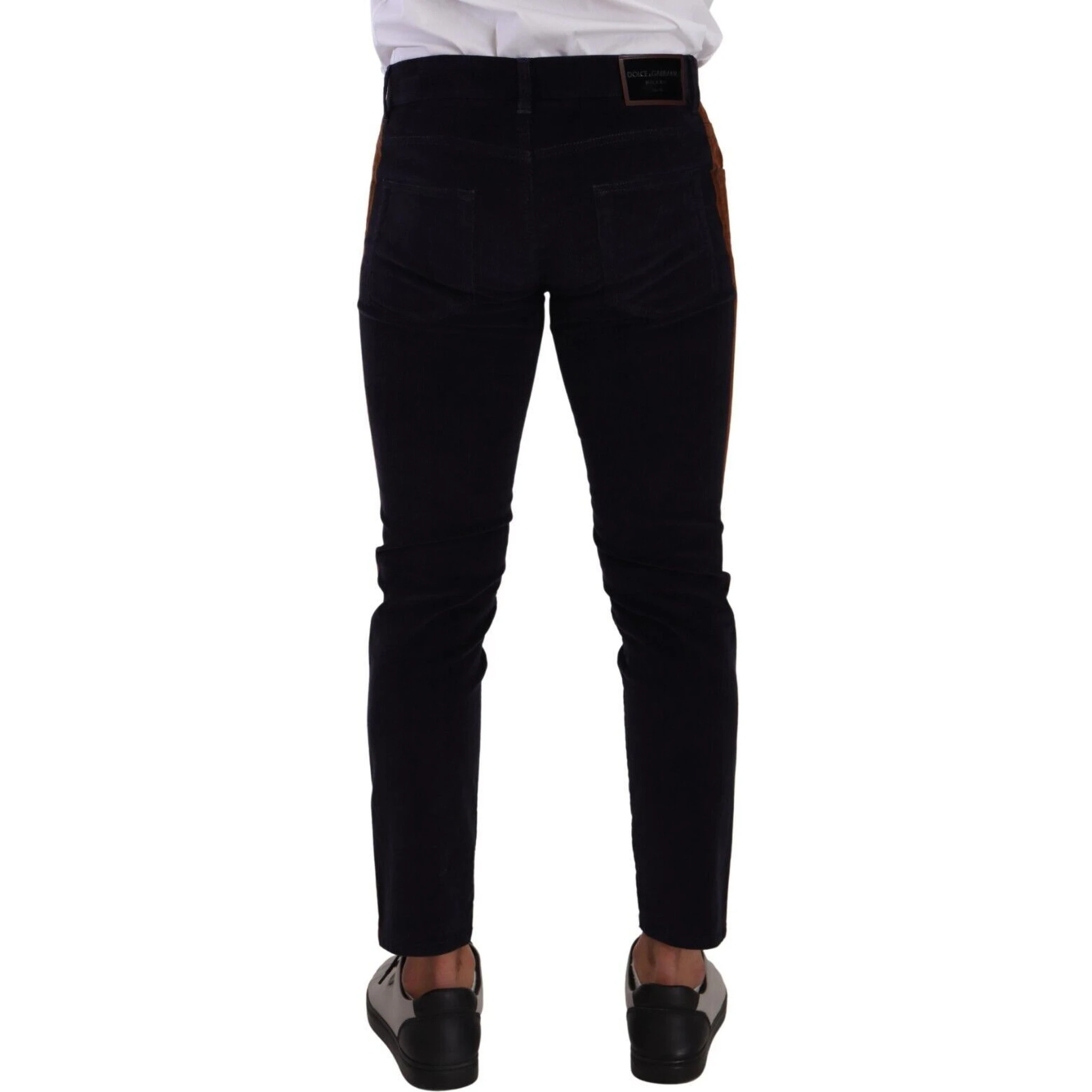 Blue Cotton Stretch Skinny Corduroy Jeans