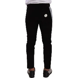 Black Cotton Stretch Skinny Corduroy Jeans