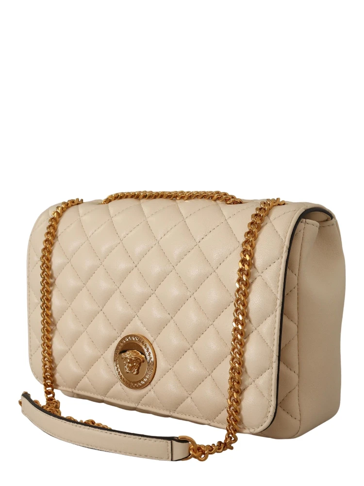 White Nappa Leather Medusa Shoulder Bag alternative