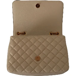 White Nappa Leather Medusa Shoulder Bag