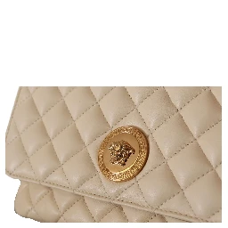 White Nappa Leather Medusa Shoulder Bag