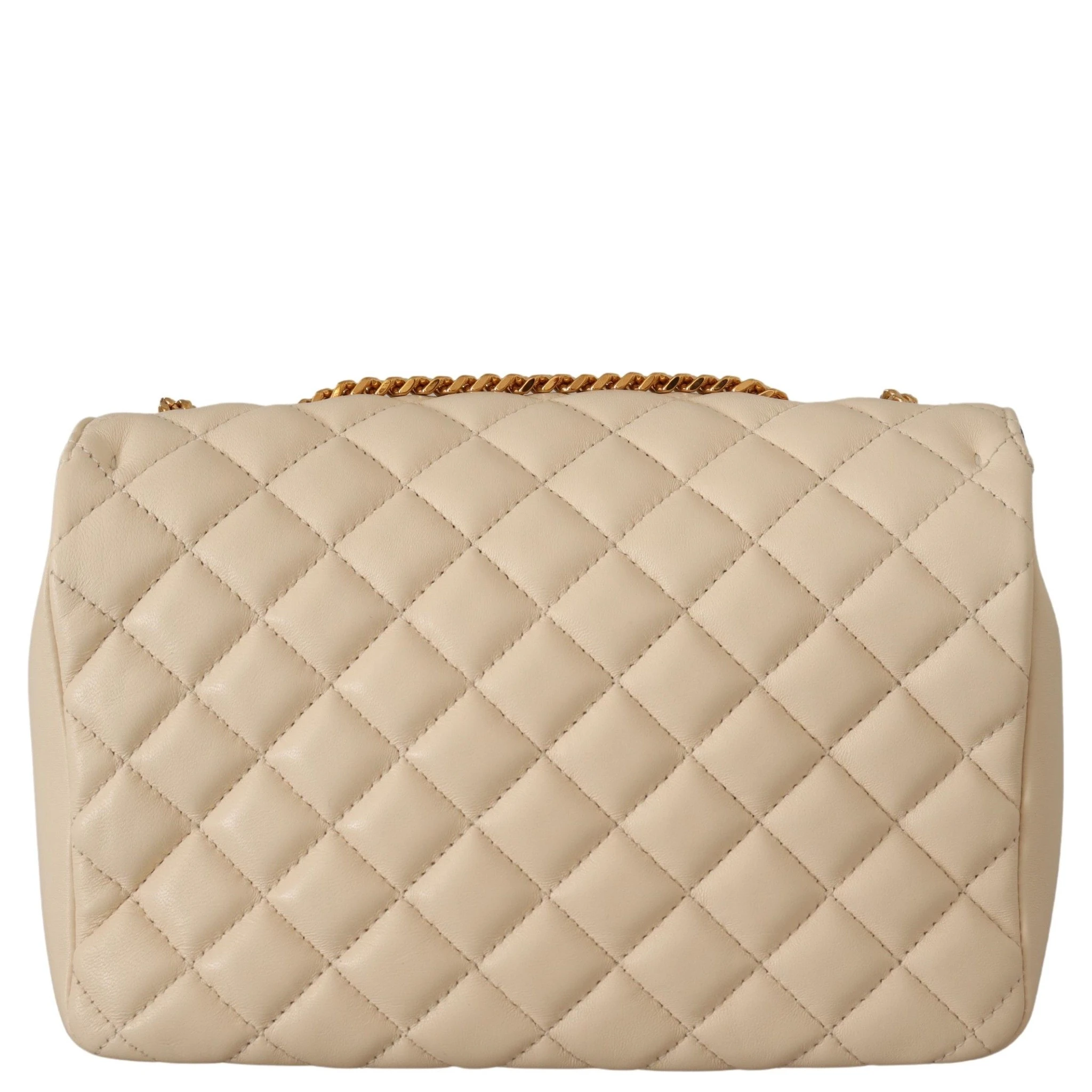 White Nappa Leather Medusa Shoulder Bag