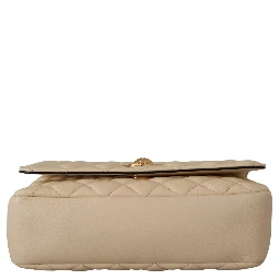 White Nappa Leather Medusa Shoulder Bag