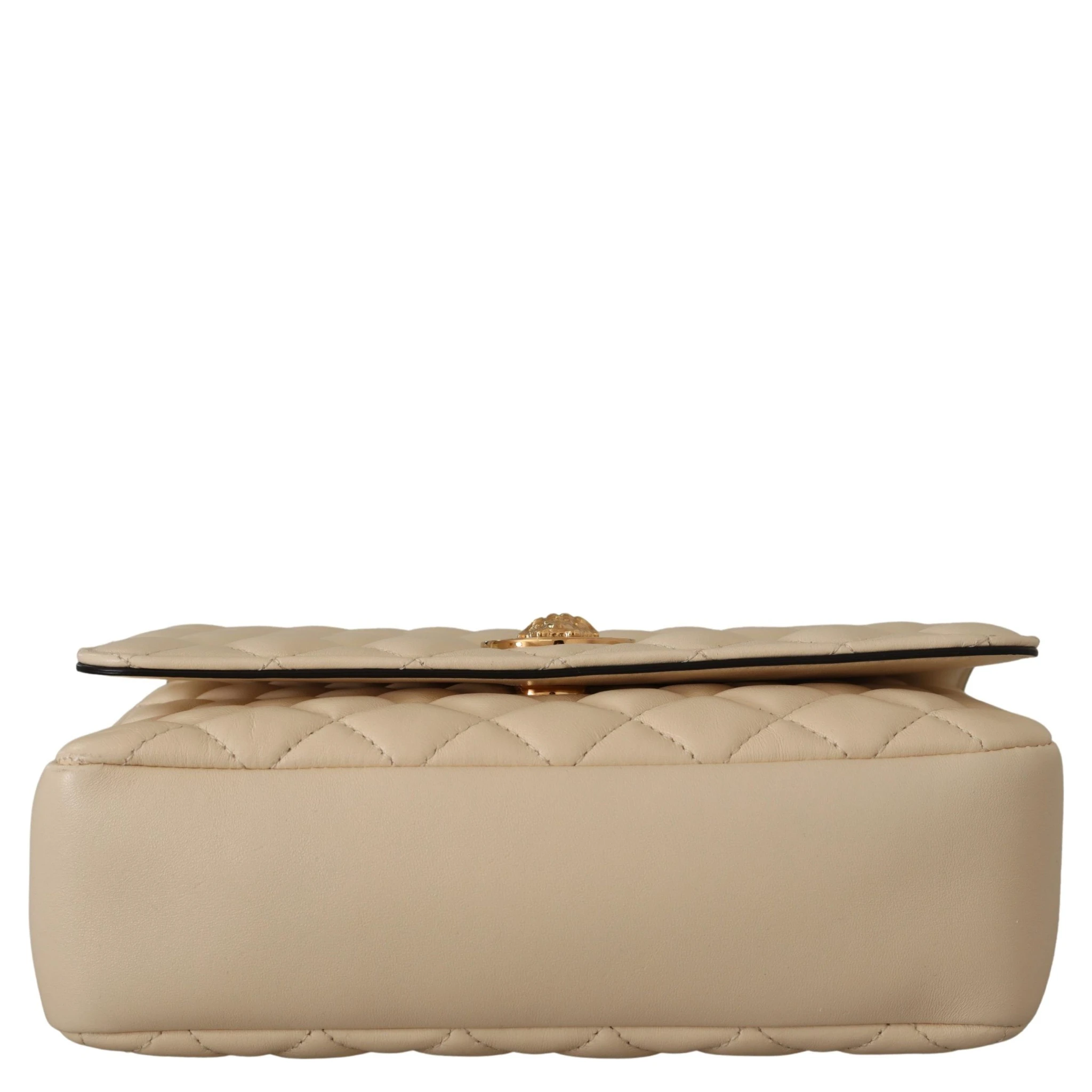 White Nappa Leather Medusa Shoulder Bag