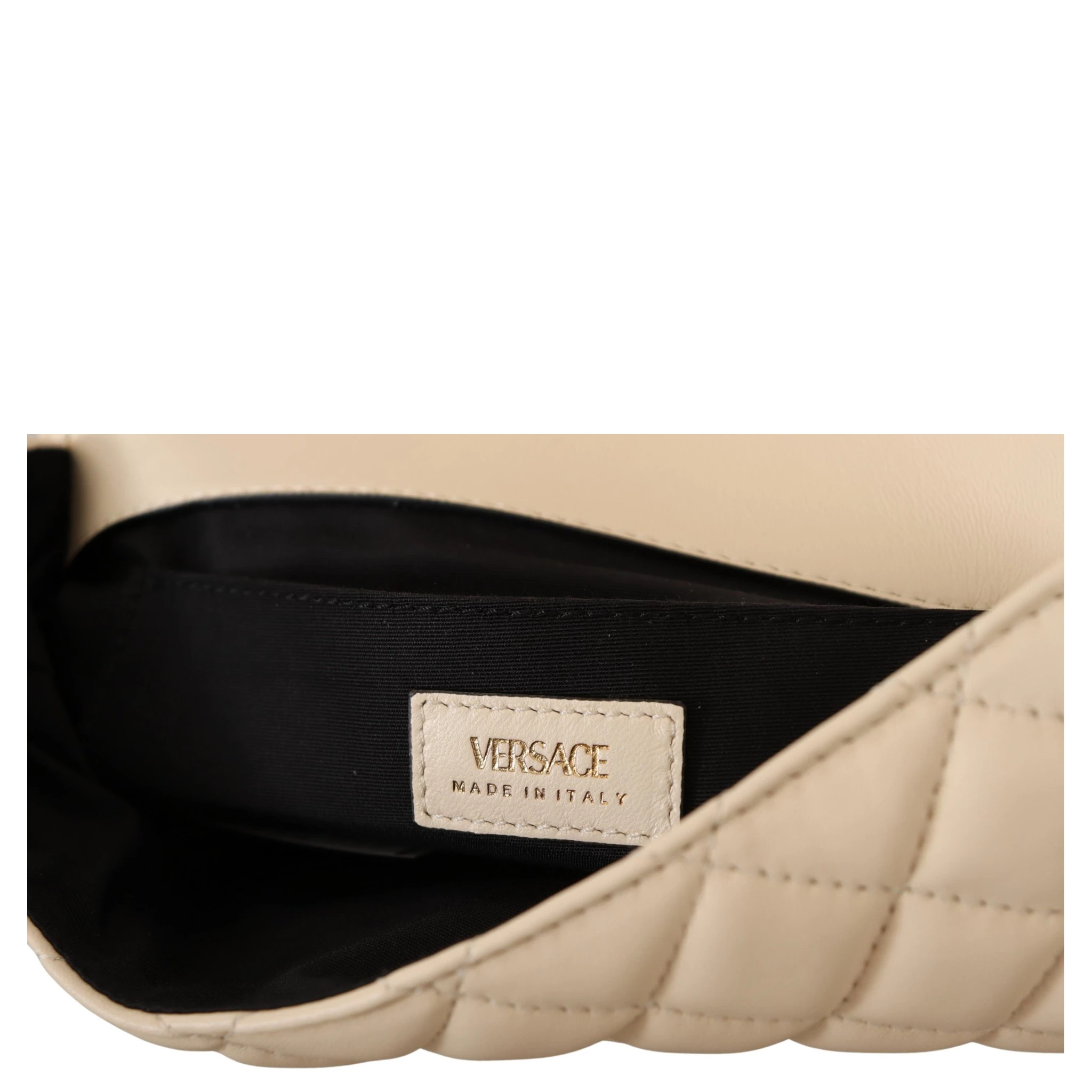 White Nappa Leather Medusa Shoulder Bag