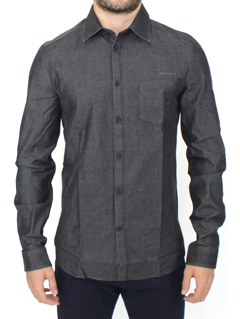Denim Jeans Cotton Casual Gray Stretch Shirt