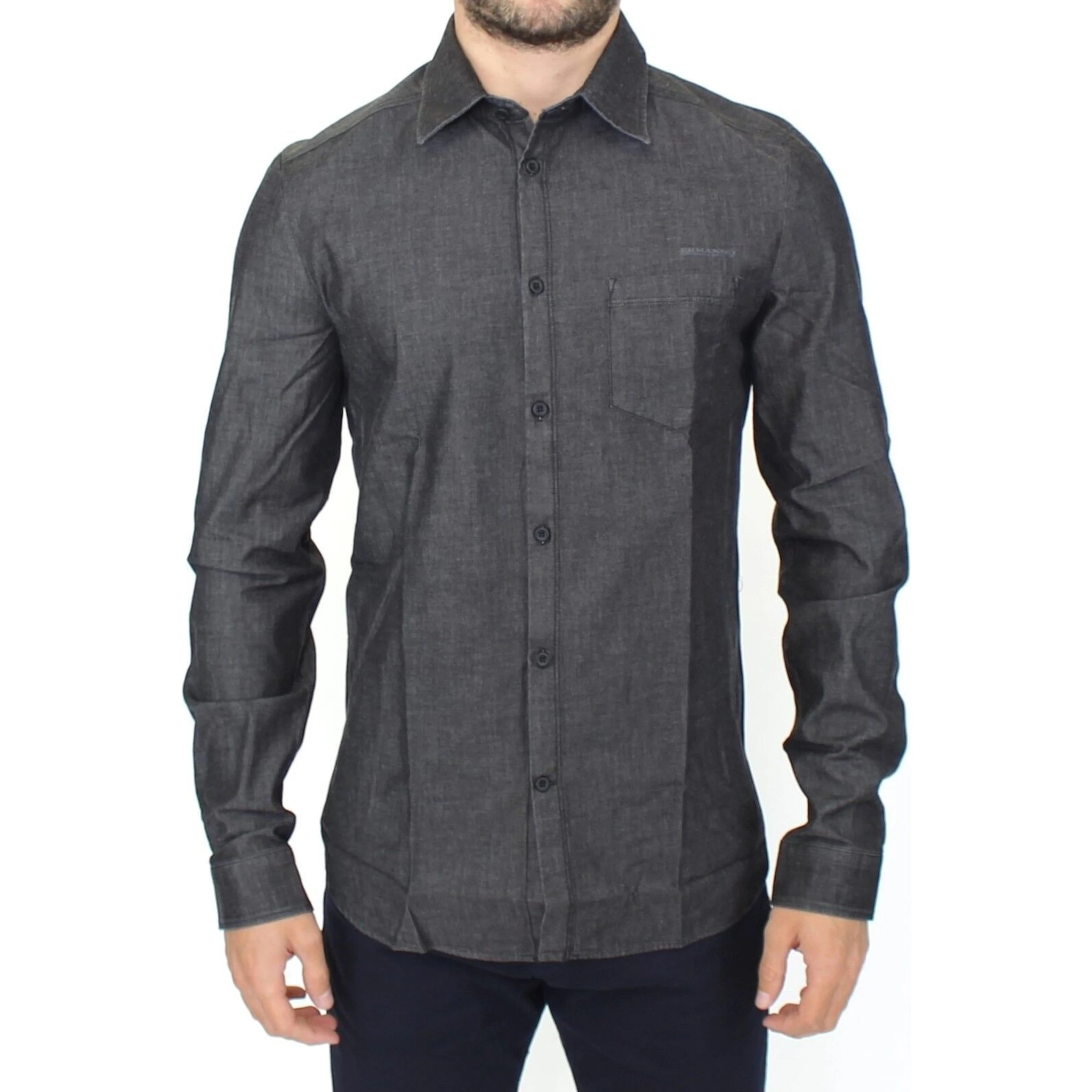 Denim Jeans Cotton Casual Gray Stretch Shirt