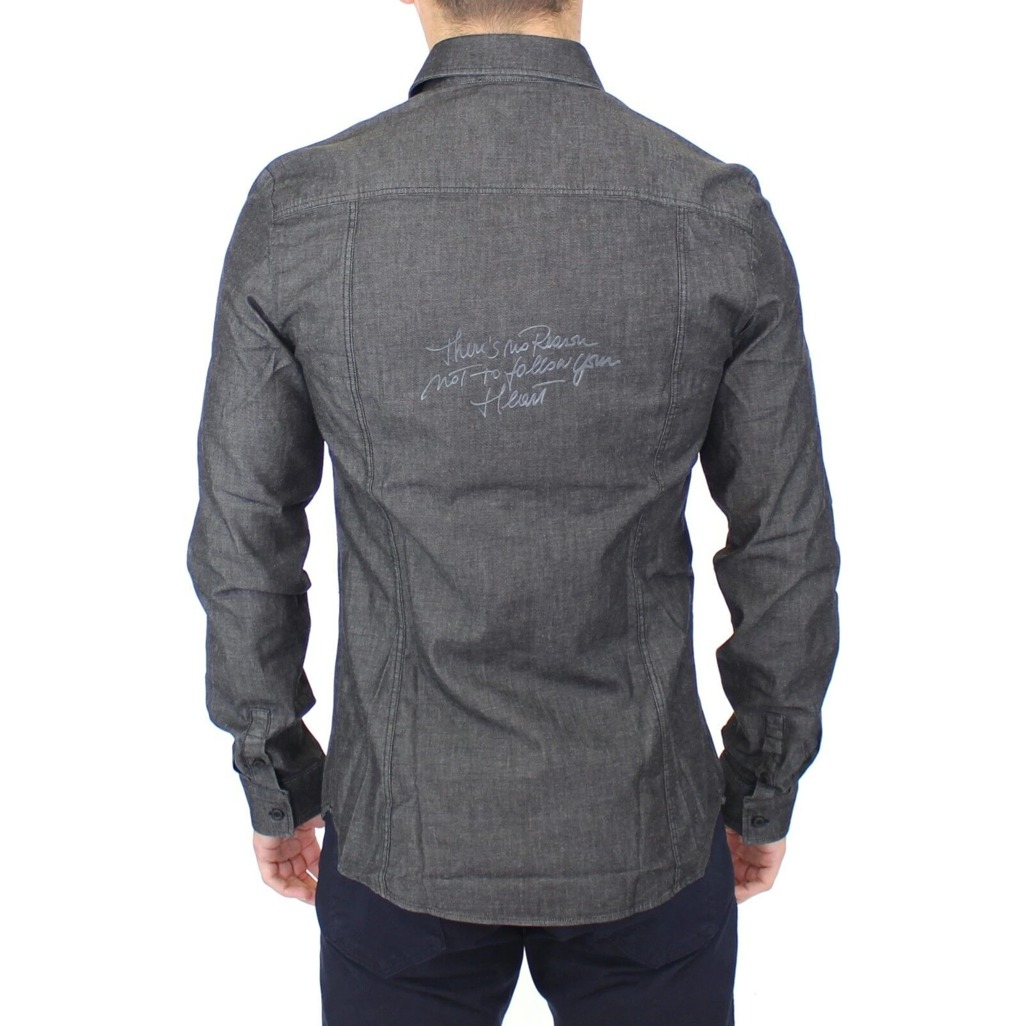 Denim Jeans Cotton Casual Gray Stretch Shirt