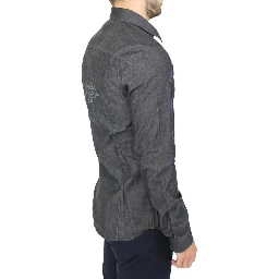 Denim Jeans Cotton Casual Gray Stretch Shirt