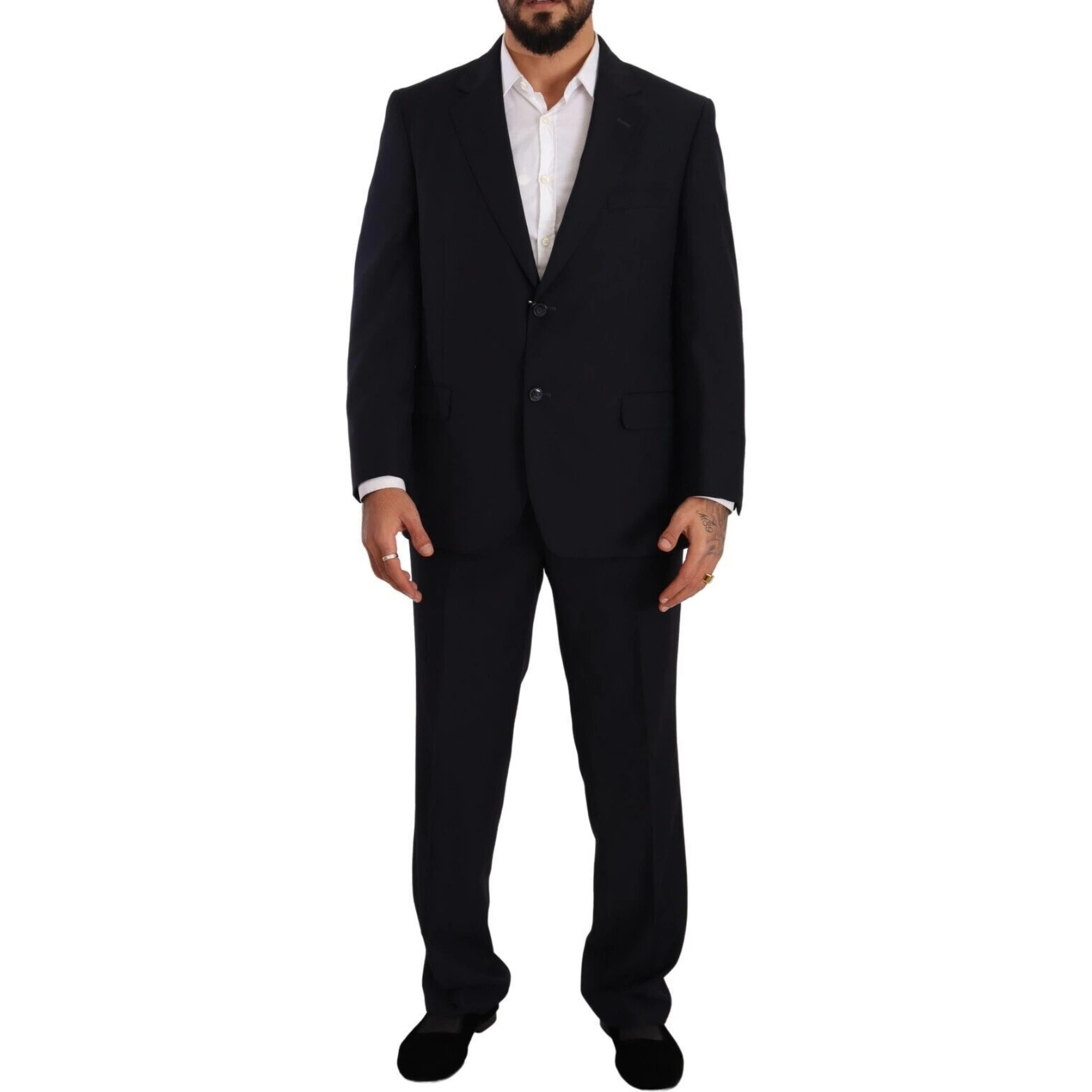 Blue Polyester Single Breasted Formal Suit