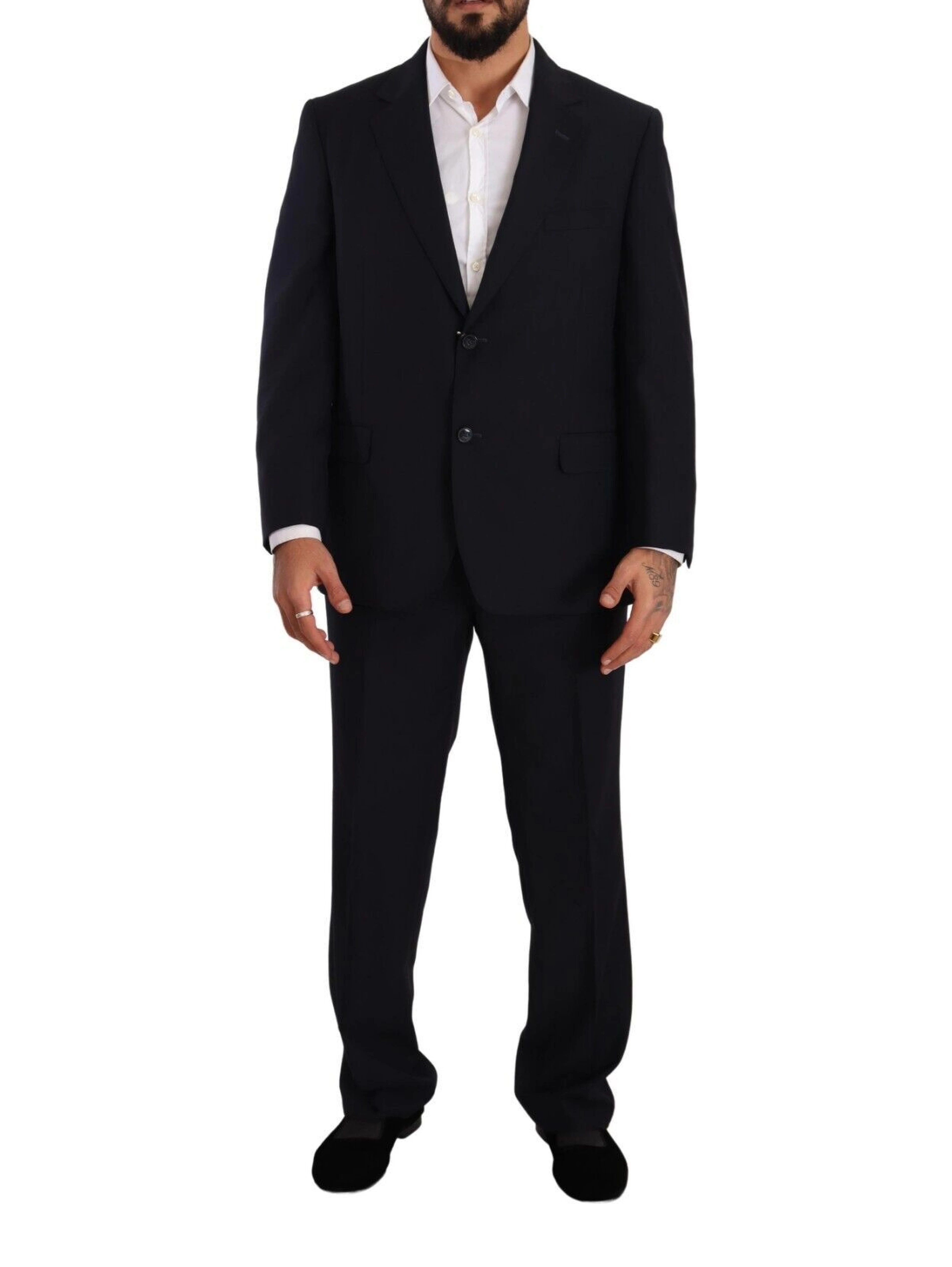 Blue Polyester Single Breasted Formal Suit