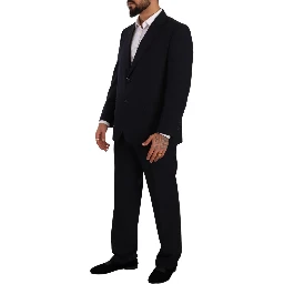 Blue Polyester Single Breasted Formal Suit