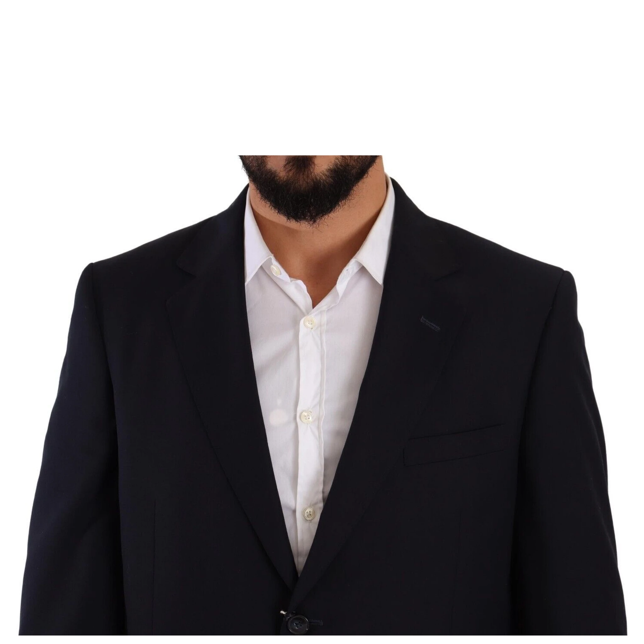 Blue Polyester Single Breasted Formal Suit