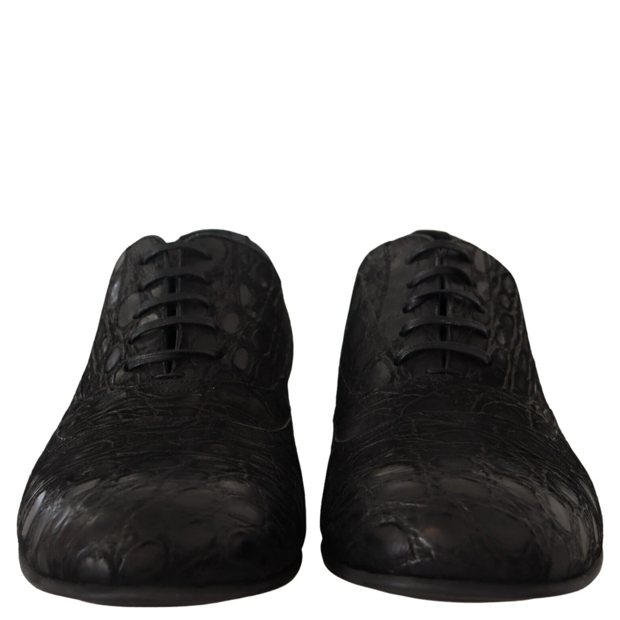 Black Caiman Leather Mens Oxford Shoes