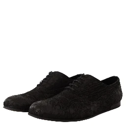 Black Caiman Leather Mens Oxford Shoes