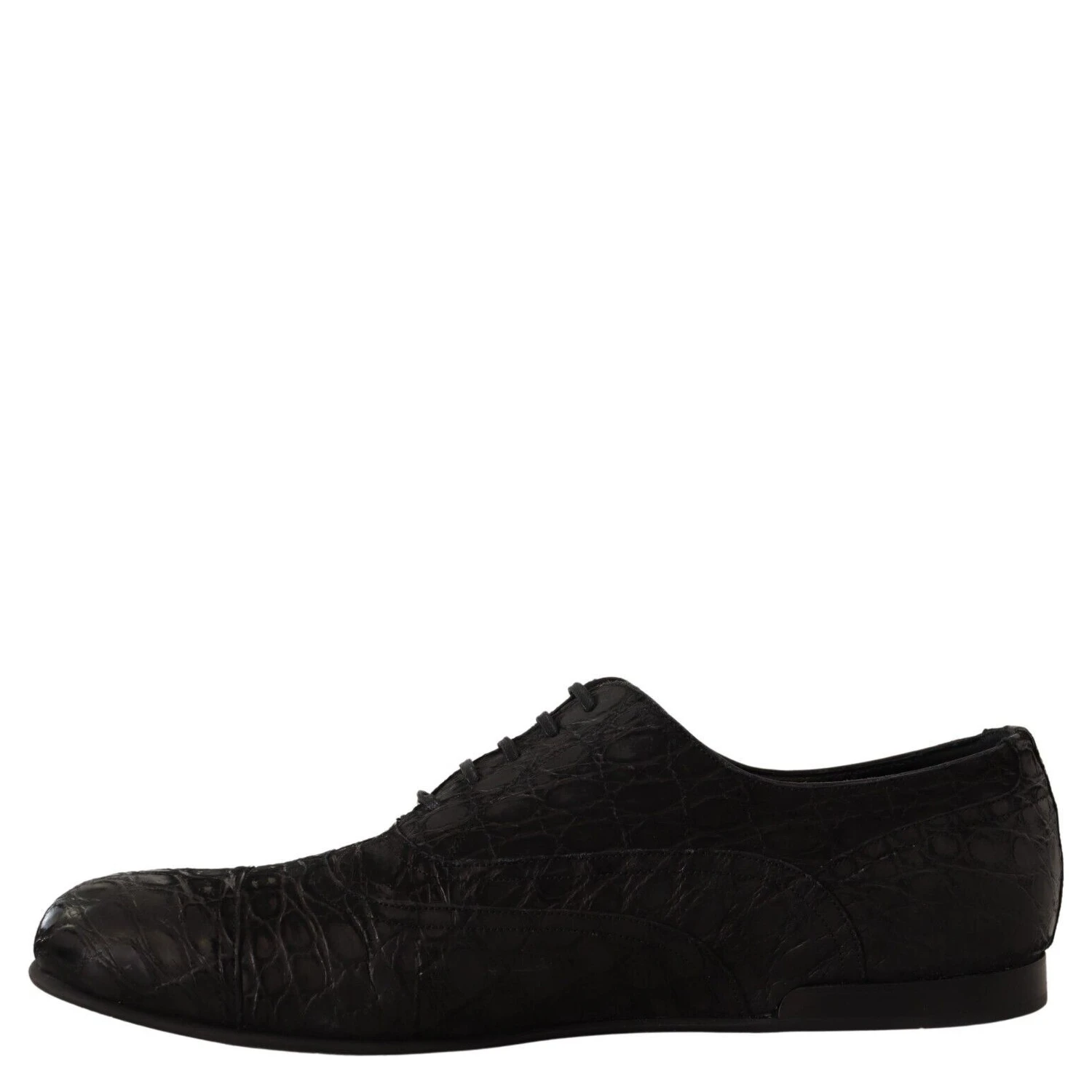 Black Caiman Leather Mens Oxford Shoes