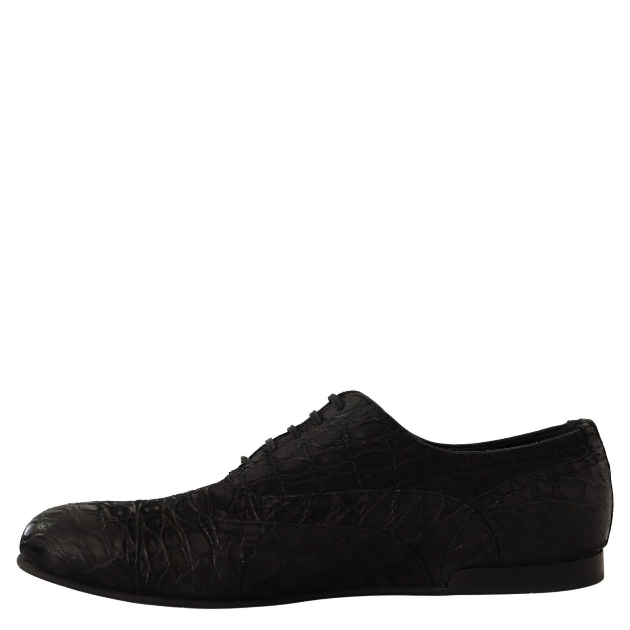 Black Caiman Leather Mens Oxford Shoes