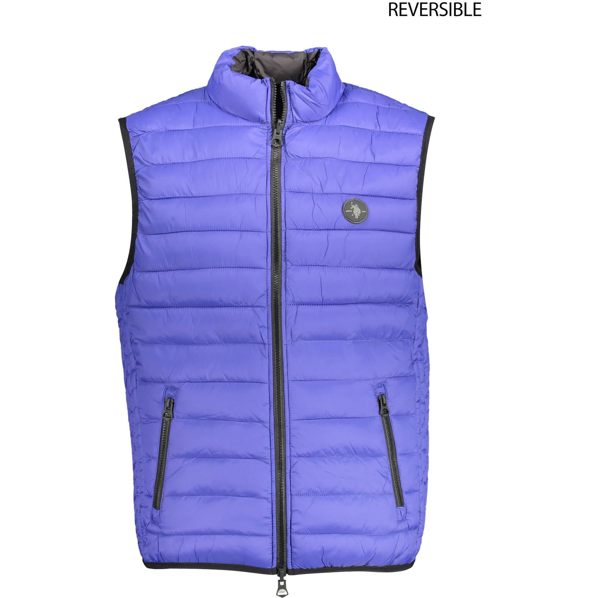 Blue Nylon Sleveless Jacket