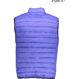 Blue Nylon Sleveless Jacket