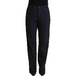 Black High Waist Tapered Cotton Pants