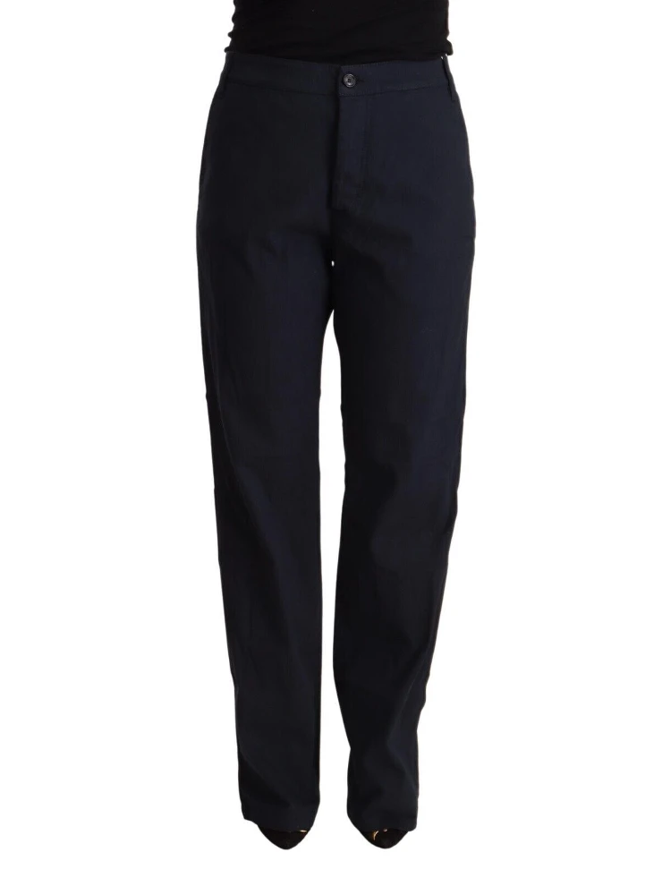 Black High Waist Tapered Cotton Pants