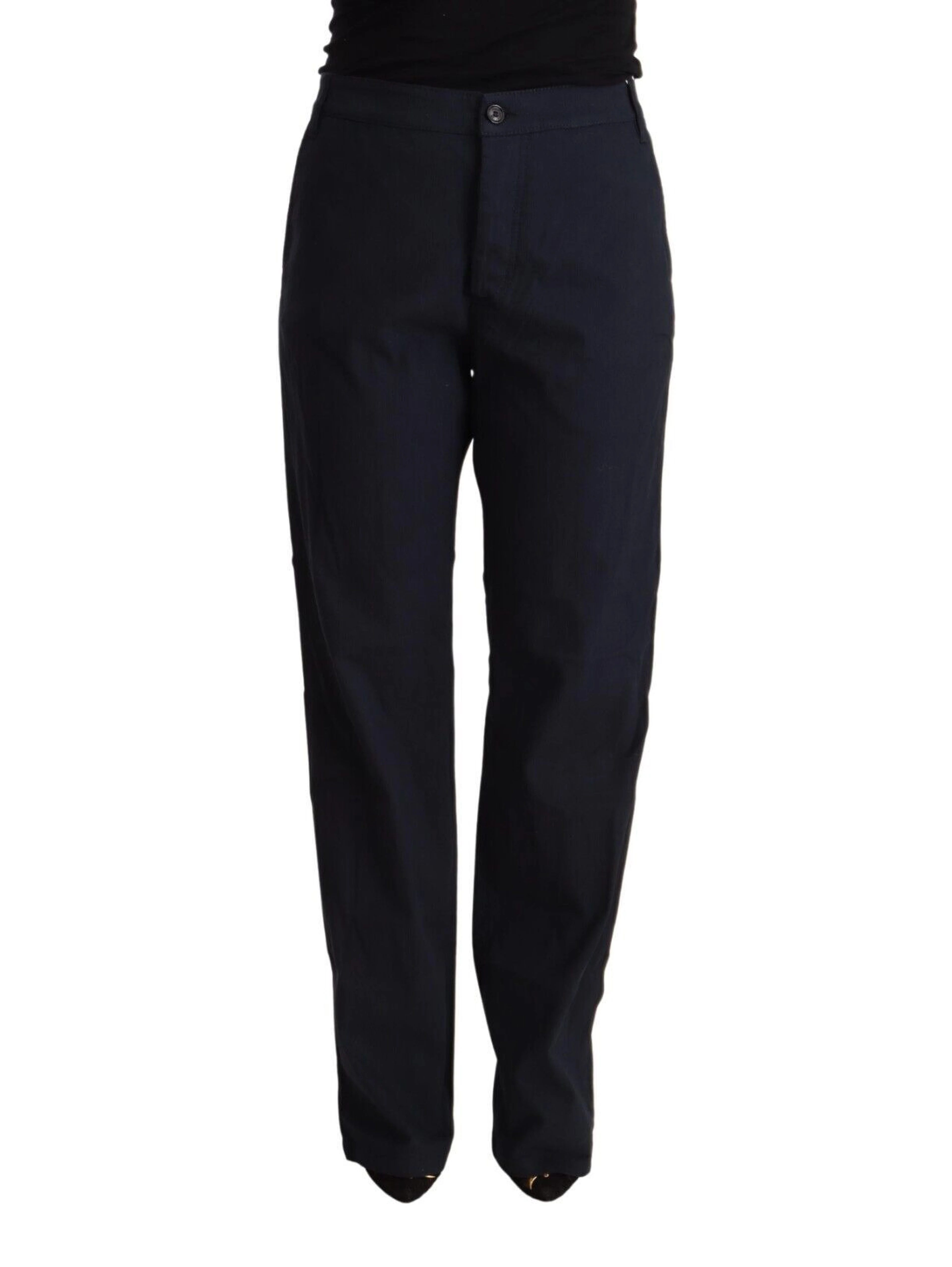 Black High Waist Tapered Cotton Pants