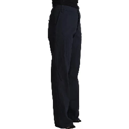 Black High Waist Tapered Cotton Pants