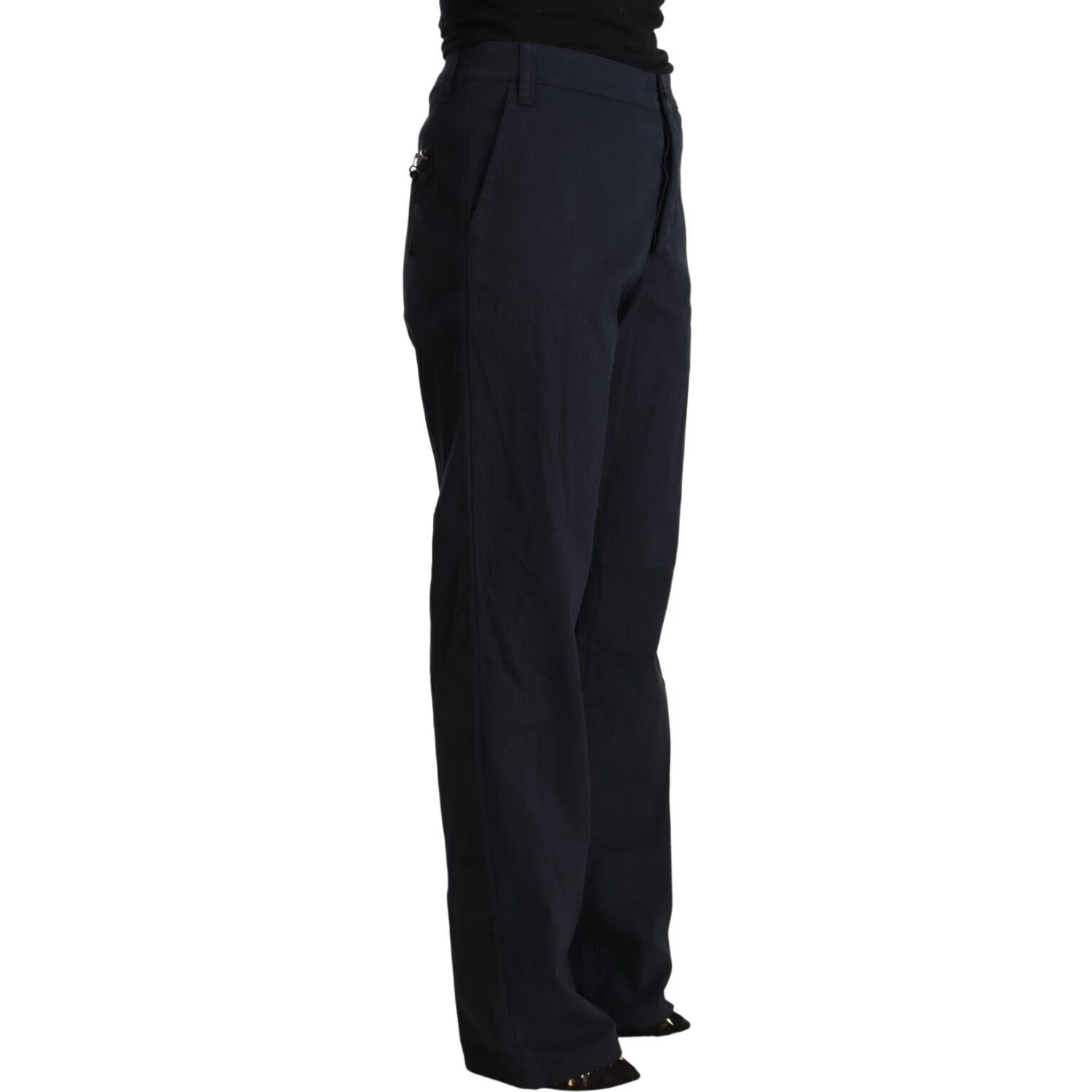 Black High Waist Tapered Cotton Pants