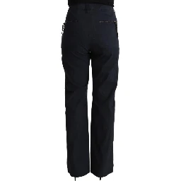 Black High Waist Tapered Cotton Pants