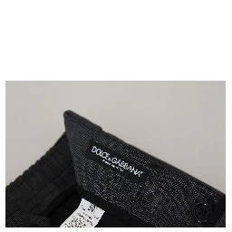 Gray Checked Cargo Trousers Stretch Pants