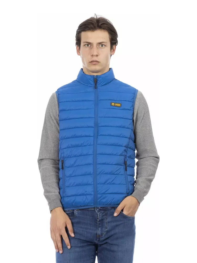 Blue Polyester Jackets & Coat