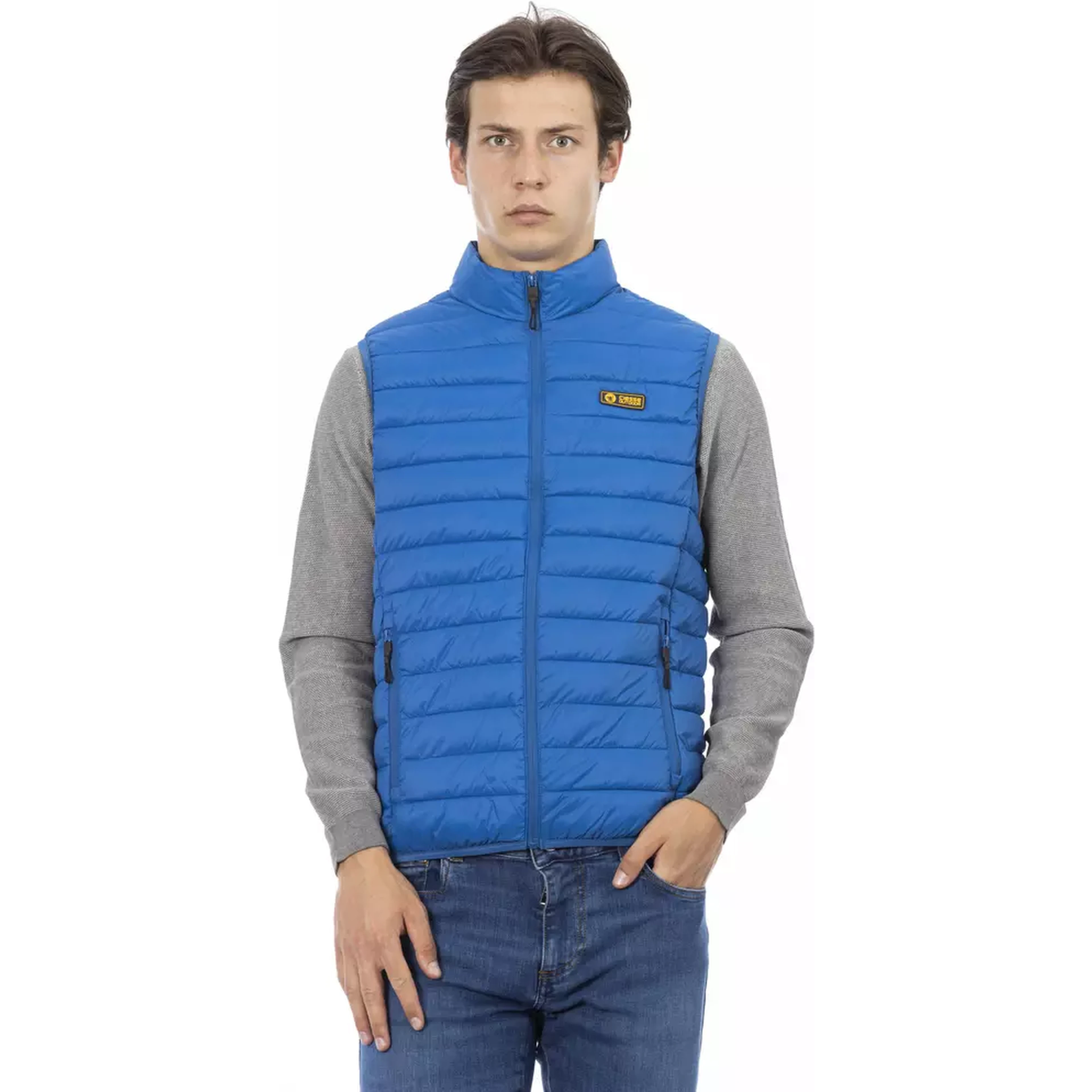 Blue Polyester Jackets & Coat