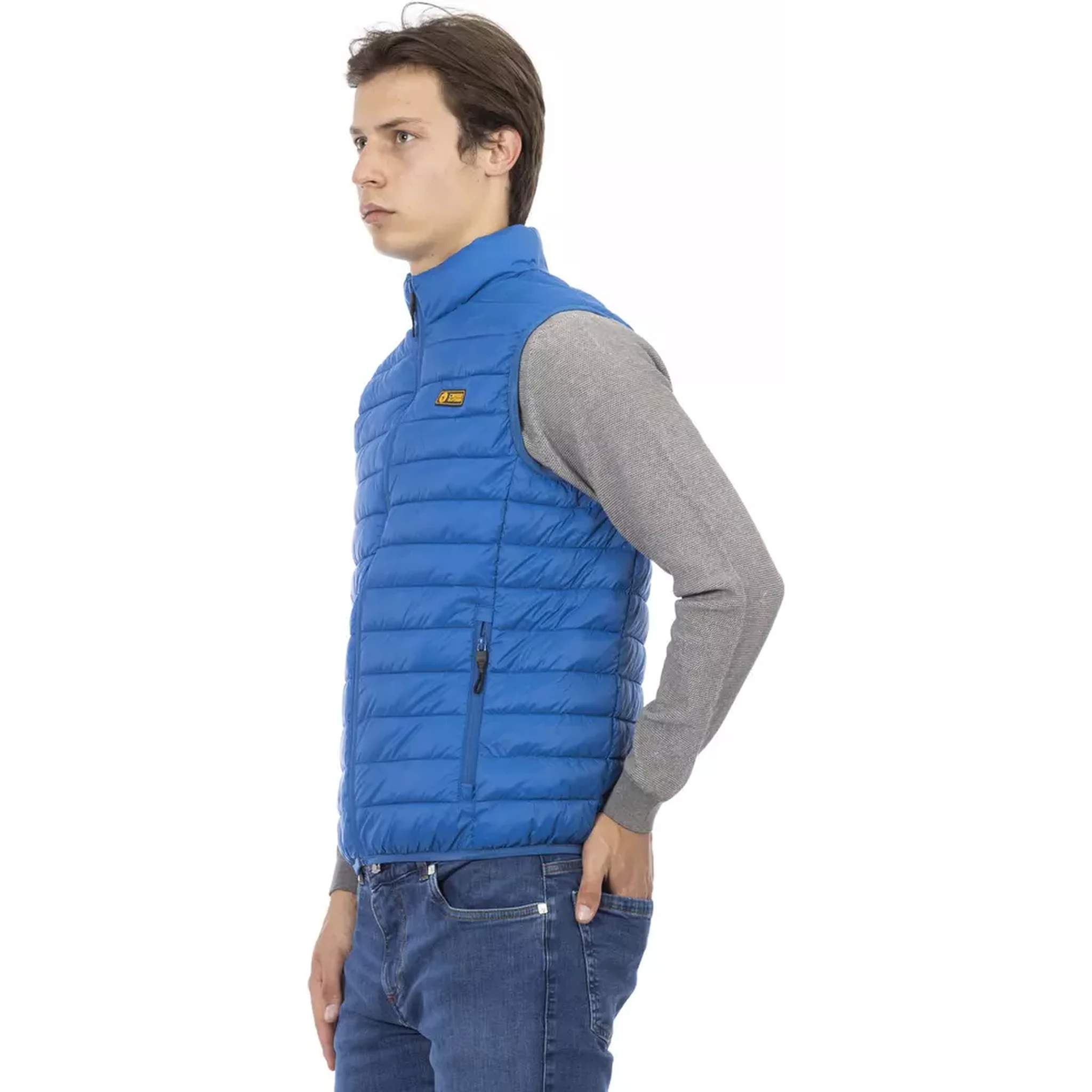 Blue Polyester Jackets & Coat