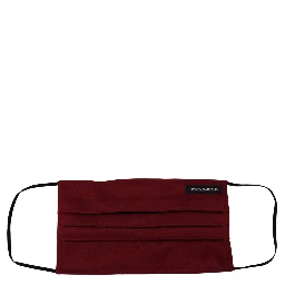 Maroon Silk Pleated Elastic Ear Strap One Size Face Mask