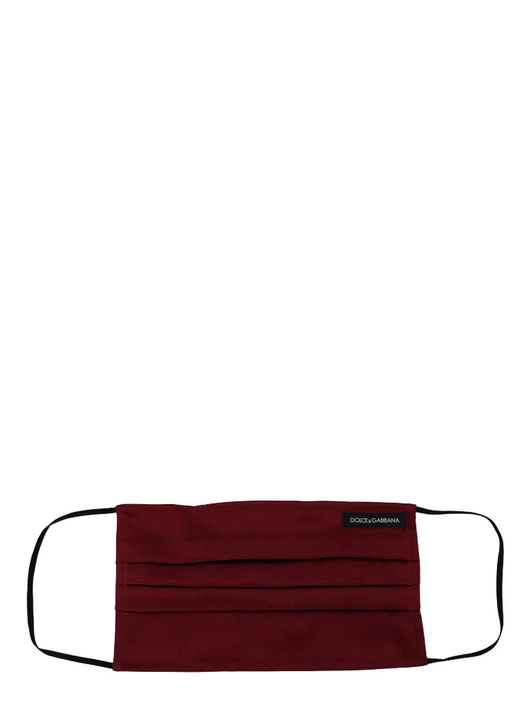 Maroon Silk Pleated Elastic Ear Strap One Size Face Mask