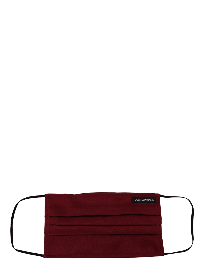 Maroon Silk Pleated Elastic Ear Strap One Size Face Mask