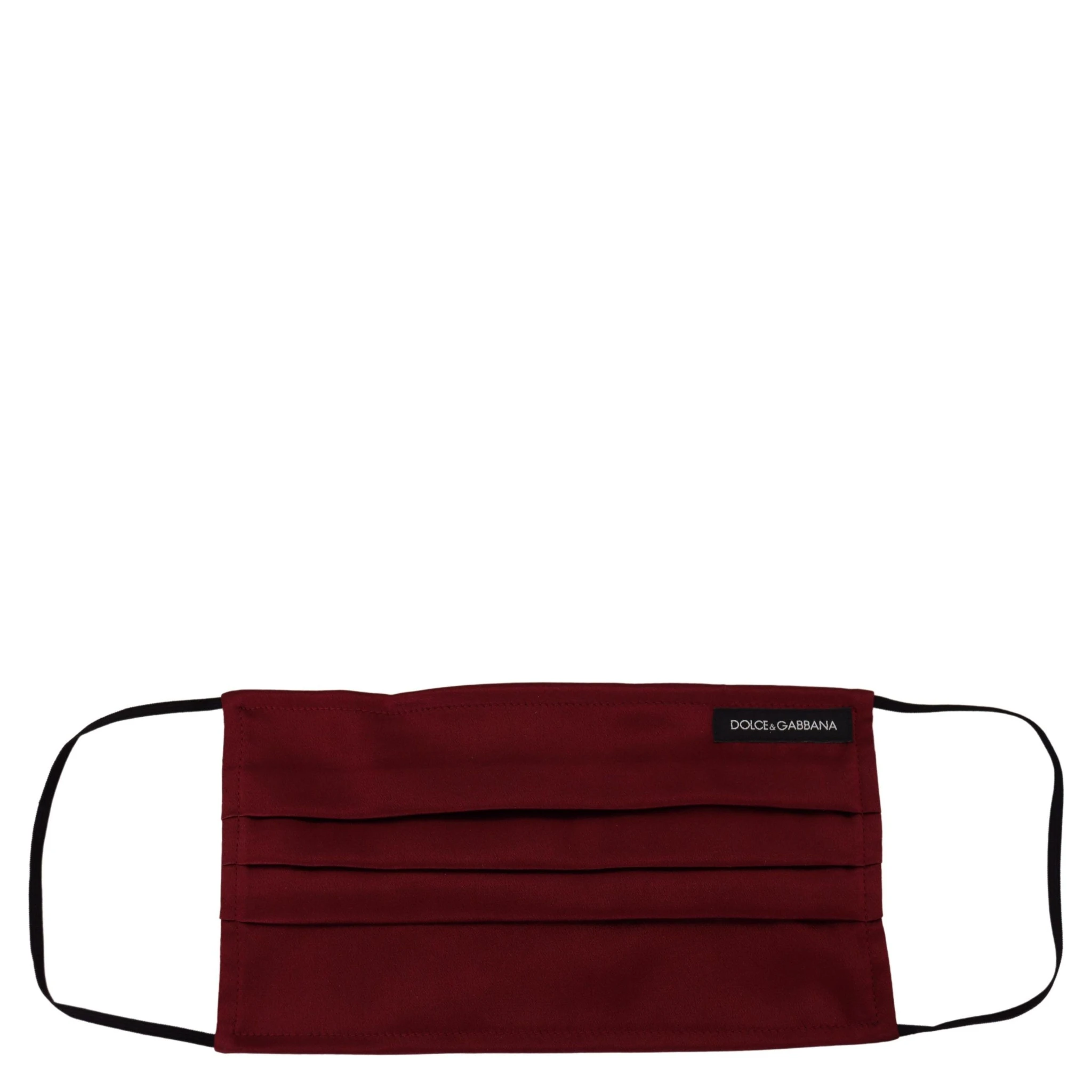 Maroon Silk Pleated Elastic Ear Strap One Size Face Mask