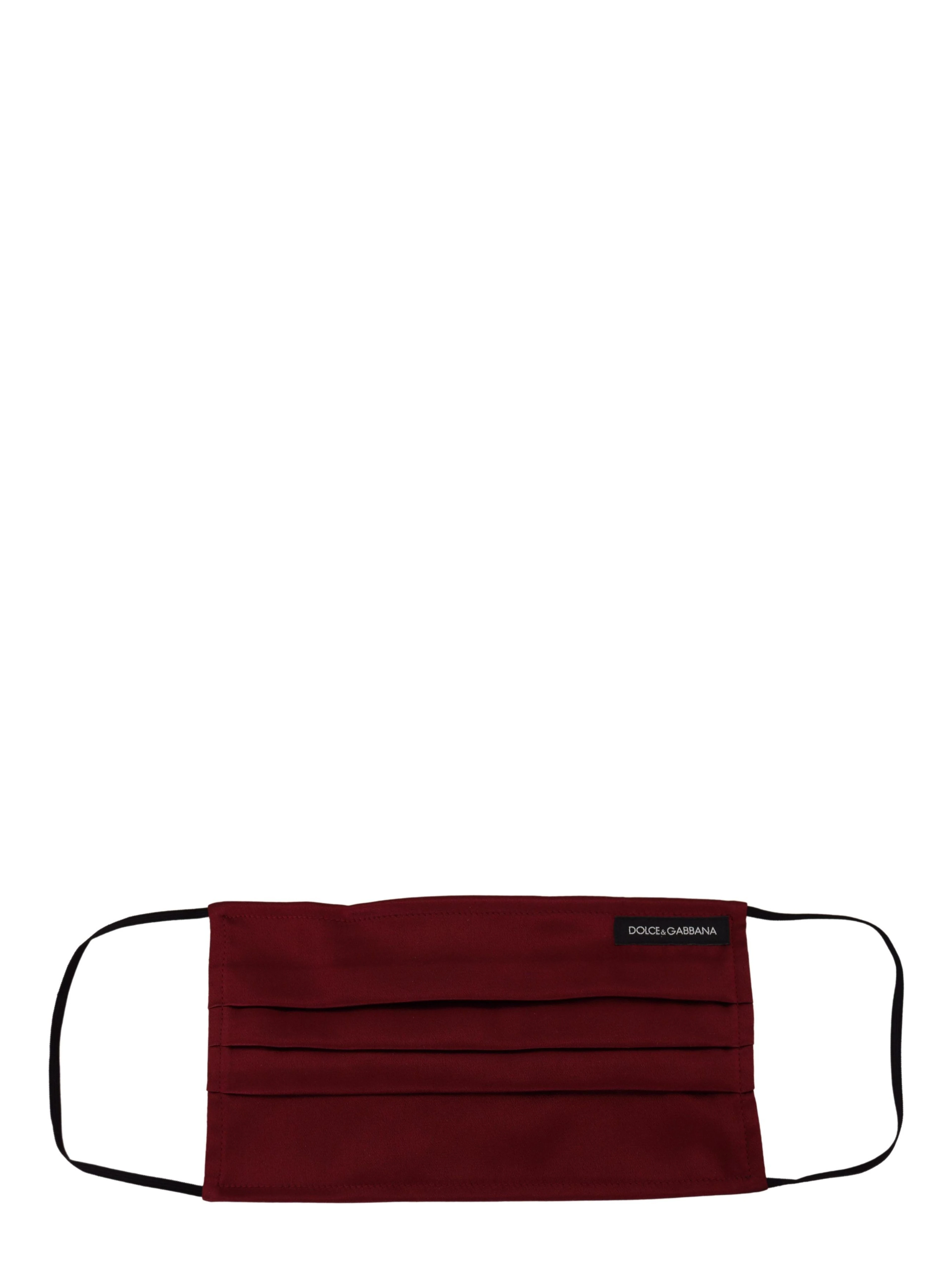 Maroon Silk Pleated Elastic Ear Strap One Size Face Mask