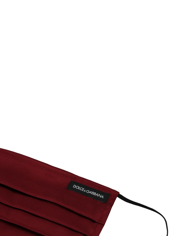 Maroon Silk Pleated Elastic Ear Strap One Size Face Mask alternative