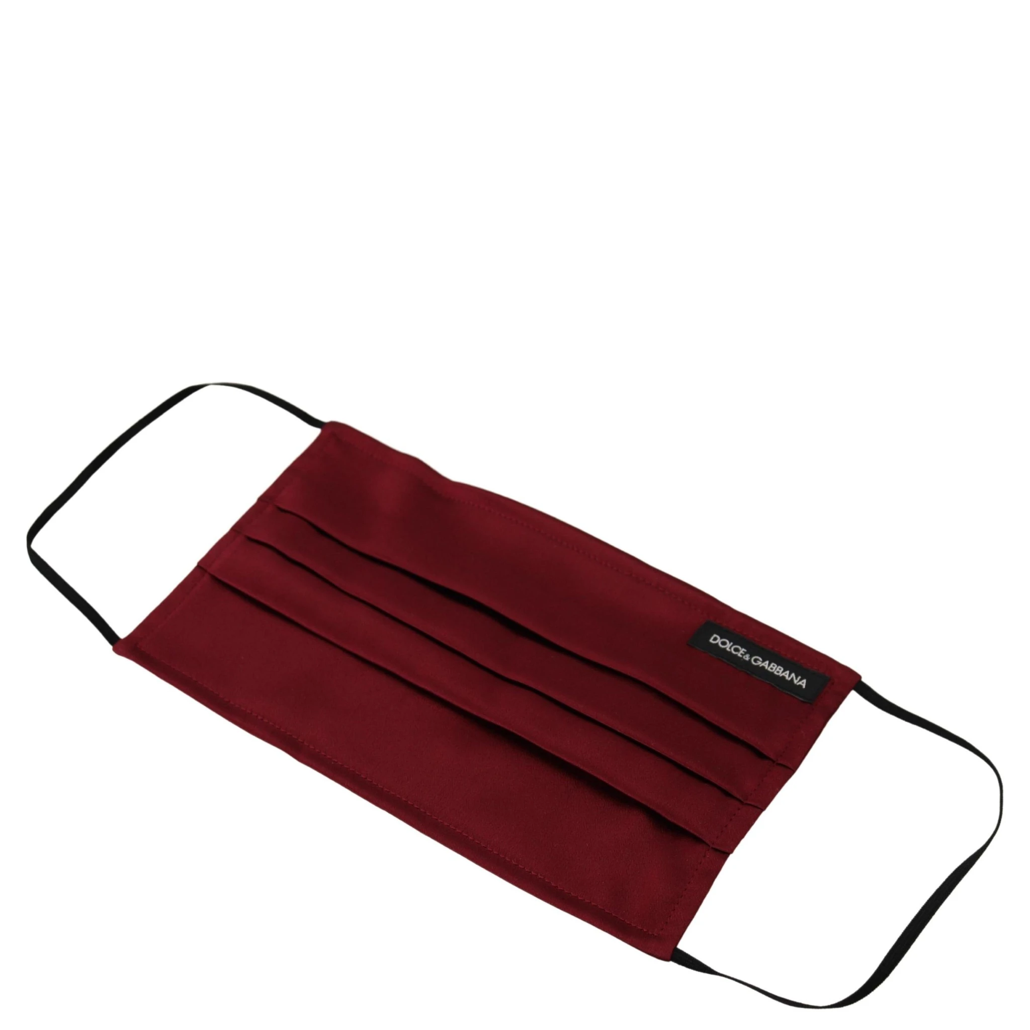 Maroon Silk Pleated Elastic Ear Strap One Size Face Mask
