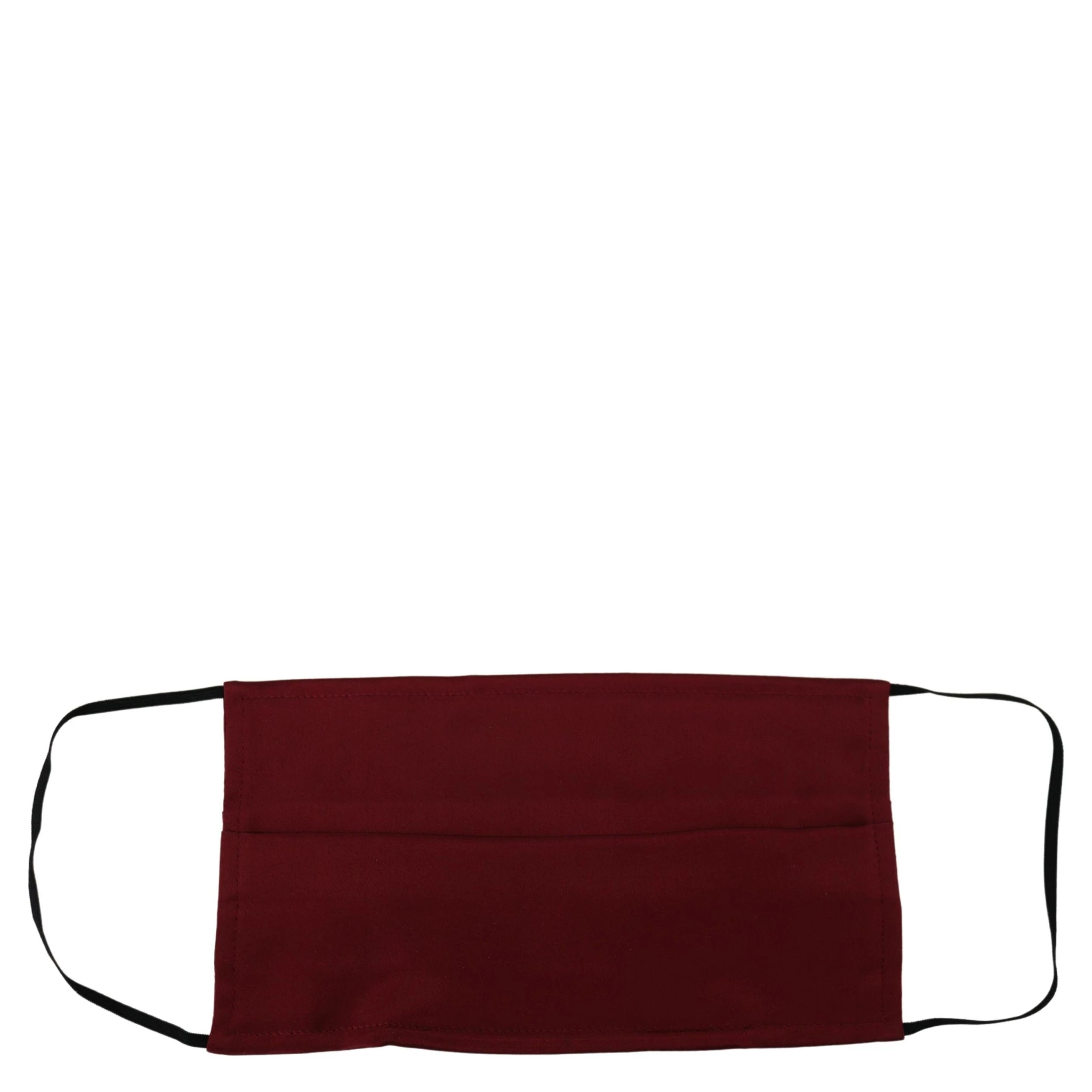 Maroon Silk Pleated Elastic Ear Strap One Size Face Mask