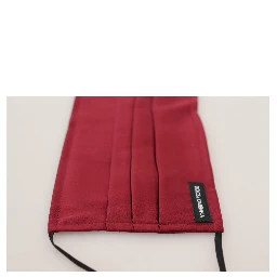 Maroon Silk Pleated Elastic Ear Strap One Size Face Mask