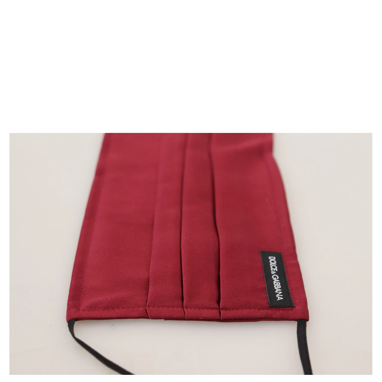 Maroon Silk Pleated Elastic Ear Strap One Size Face Mask