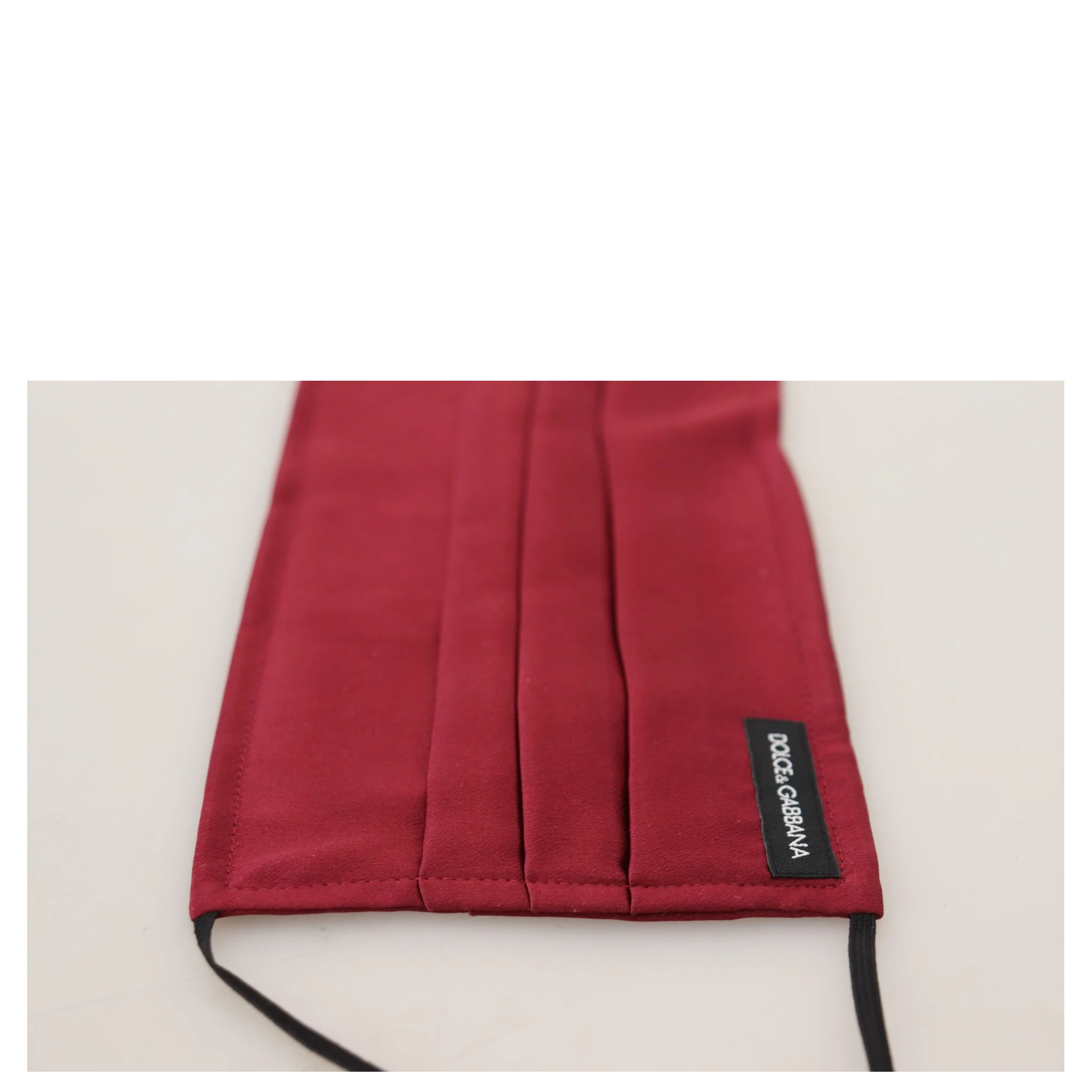 Maroon Silk Pleated Elastic Ear Strap One Size Face Mask