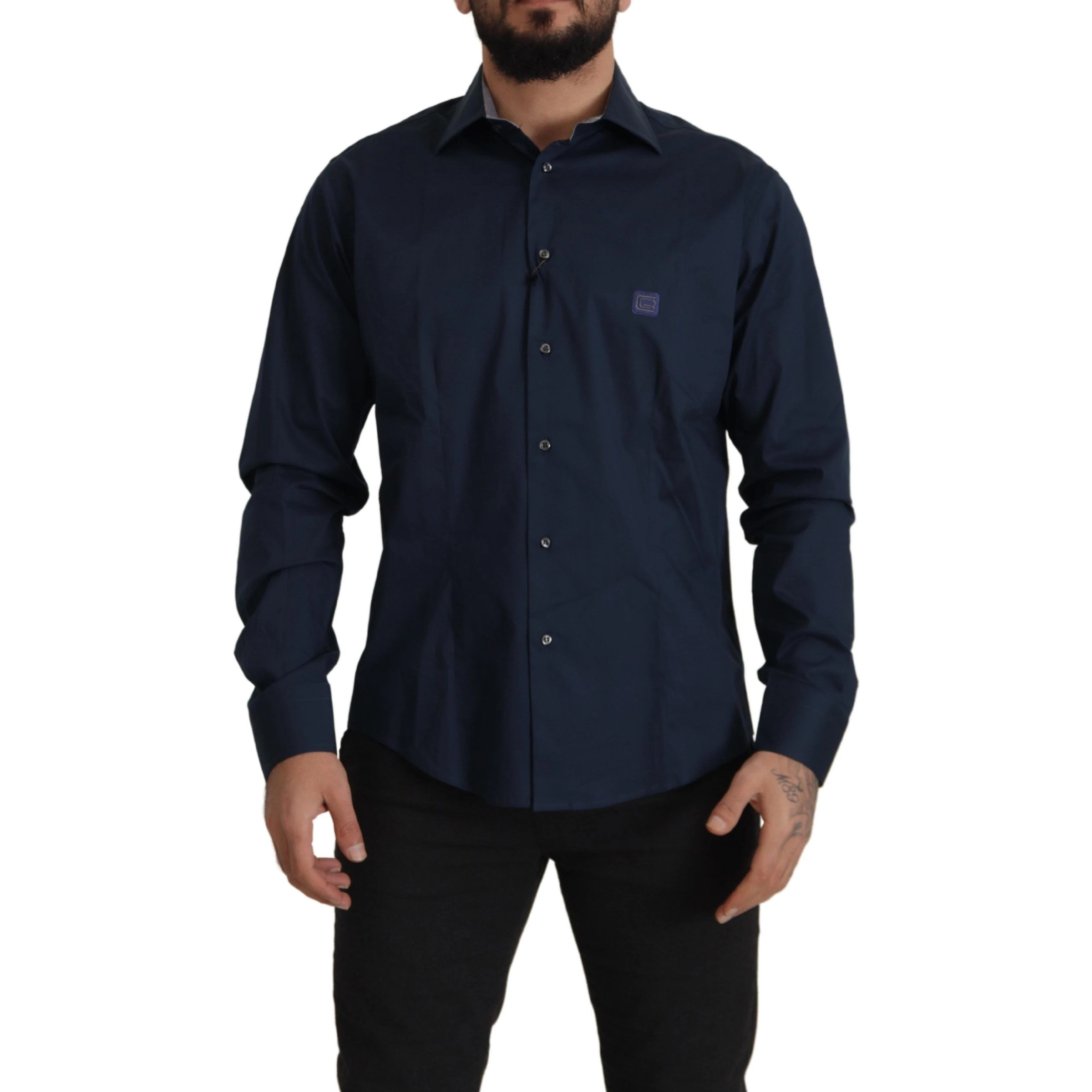 Navy Blue Cotton Dress Formal Shirt
