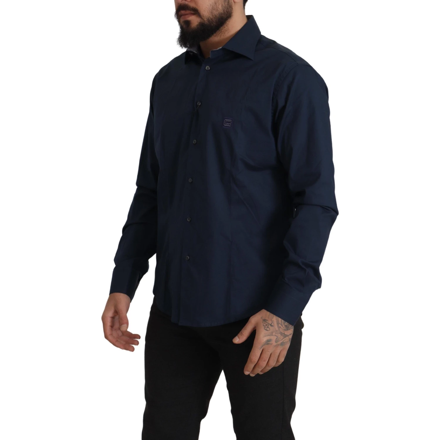 Navy Blue Cotton Dress Formal Shirt