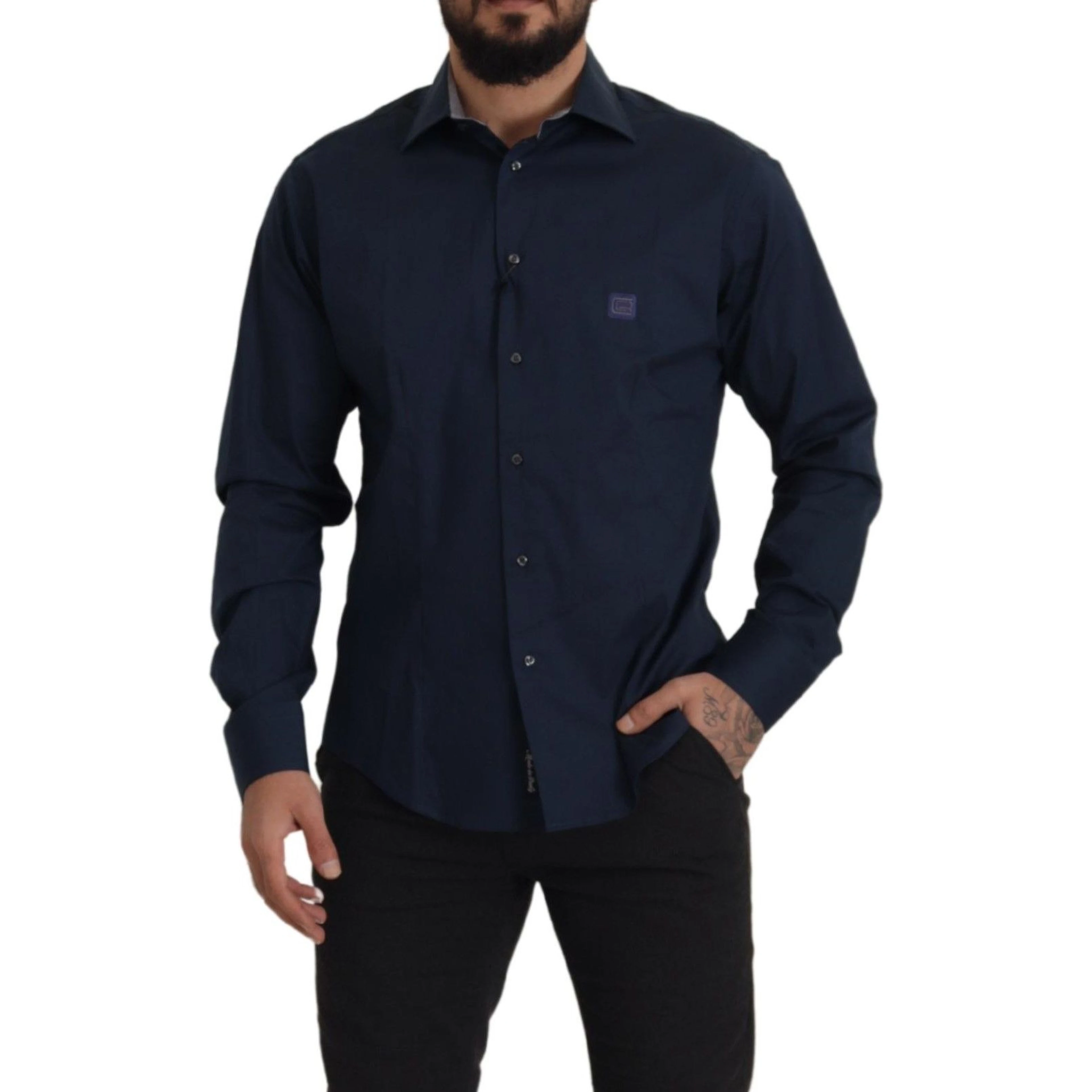 Navy Blue Cotton Dress Formal Shirt