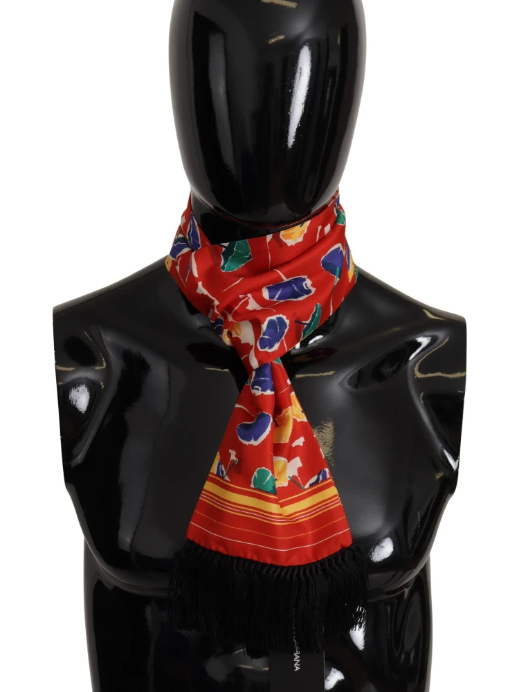 Multicolor DG Umbrellas Print Shawl Fringe Scarf